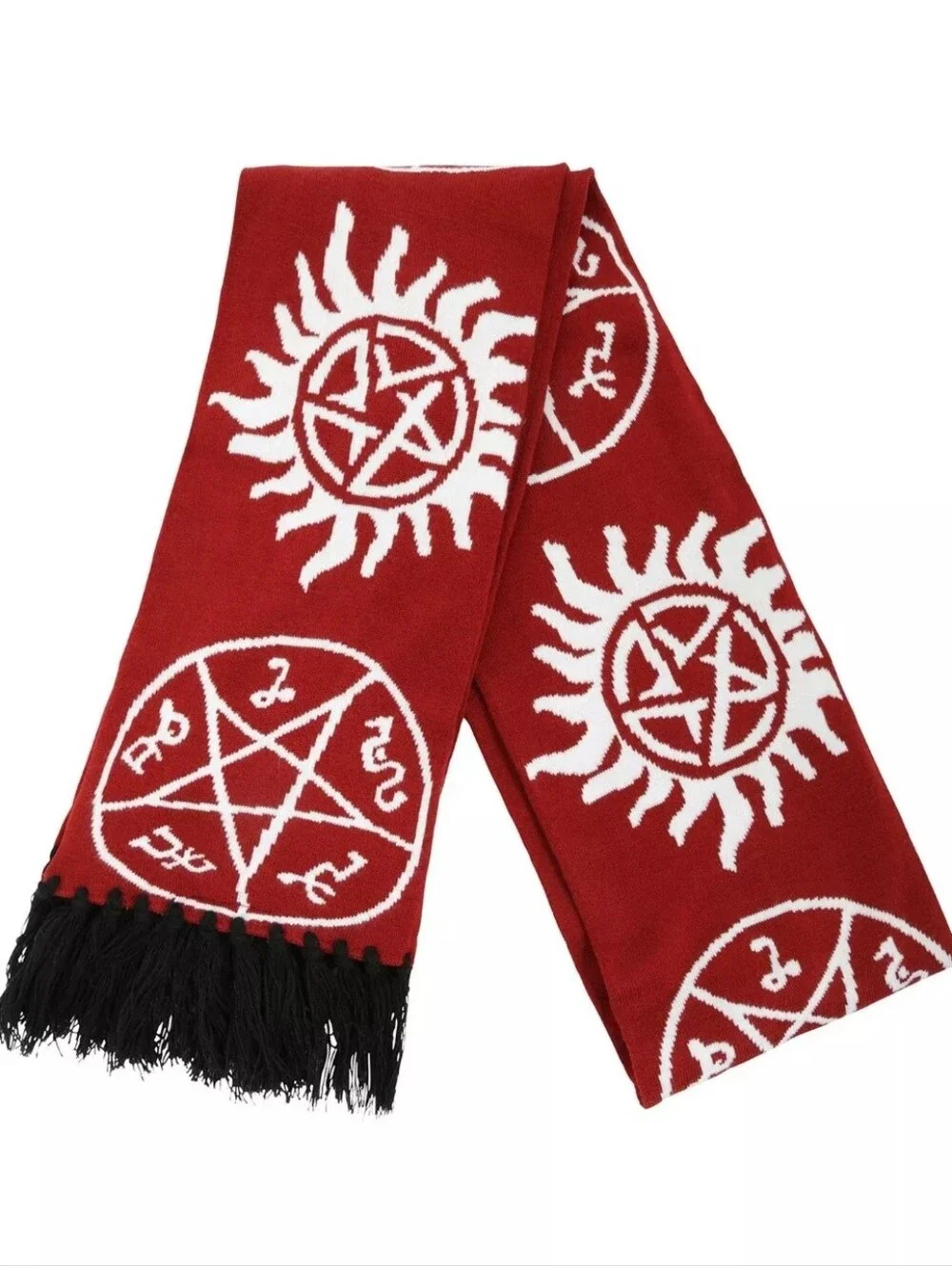 NWOT TV Show Supernatural Maroon Anti Possession Scarf